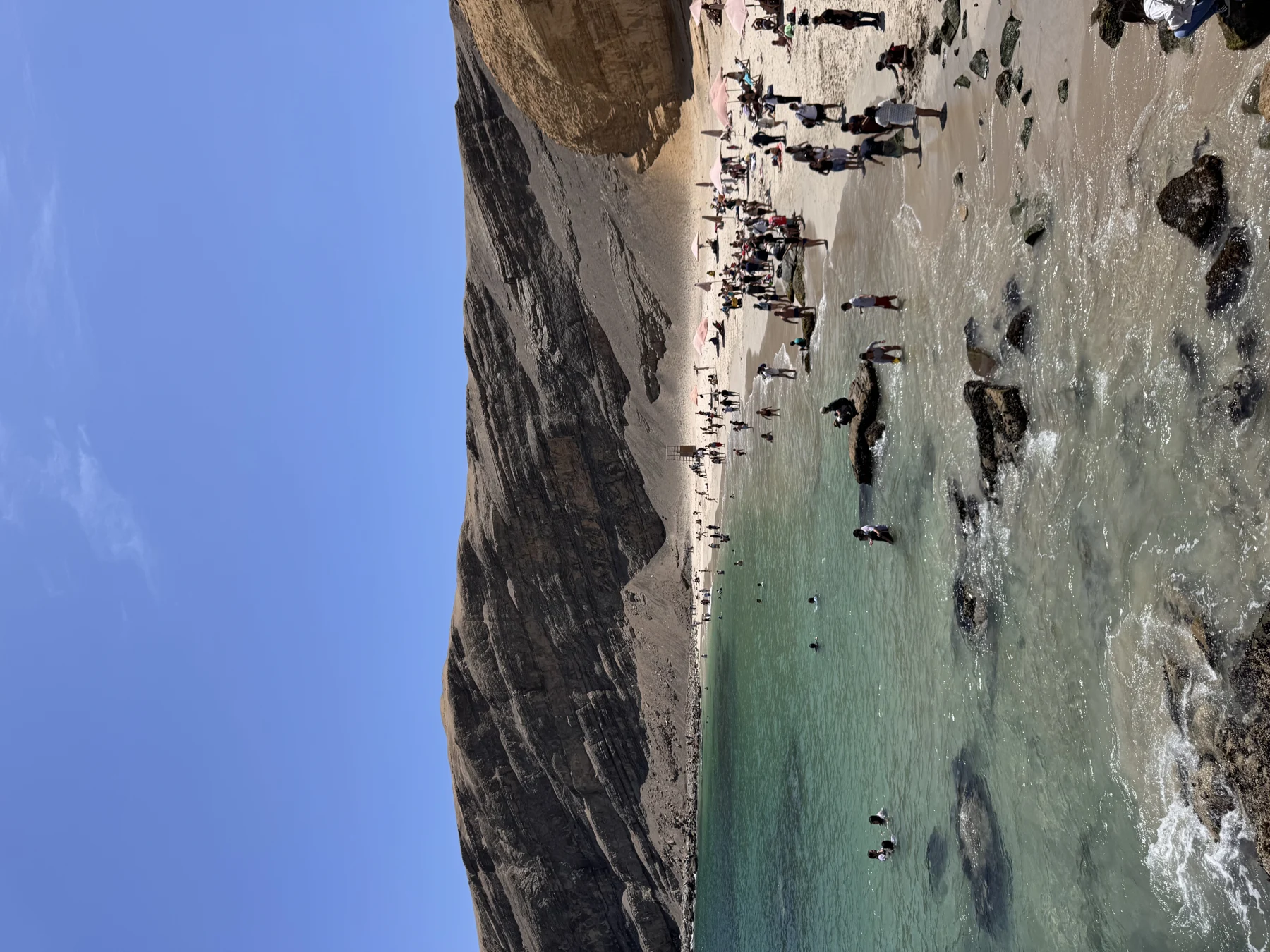 La Mina beach and its sheltered coastal setting