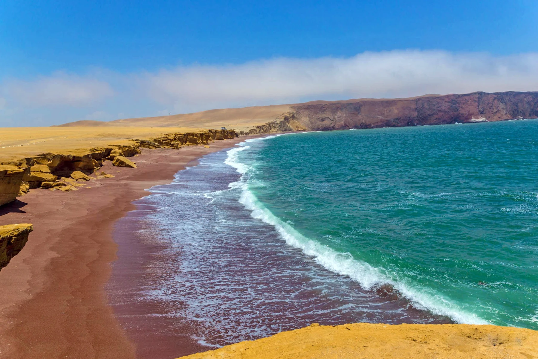 Desert coast and sea in Paracas National Reserve